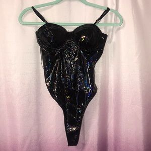 Patent leather fashion nova bodysuit